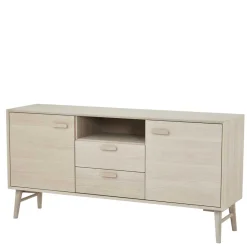 Wohnen Sideboards<Skandi Kombi-Kommode in Eiche Weiß - Lametla