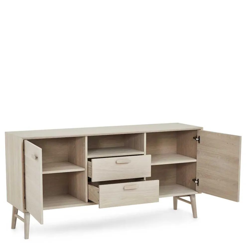 Wohnen Sideboards<Skandi Kombi-Kommode in Eiche Weiß - Lametla