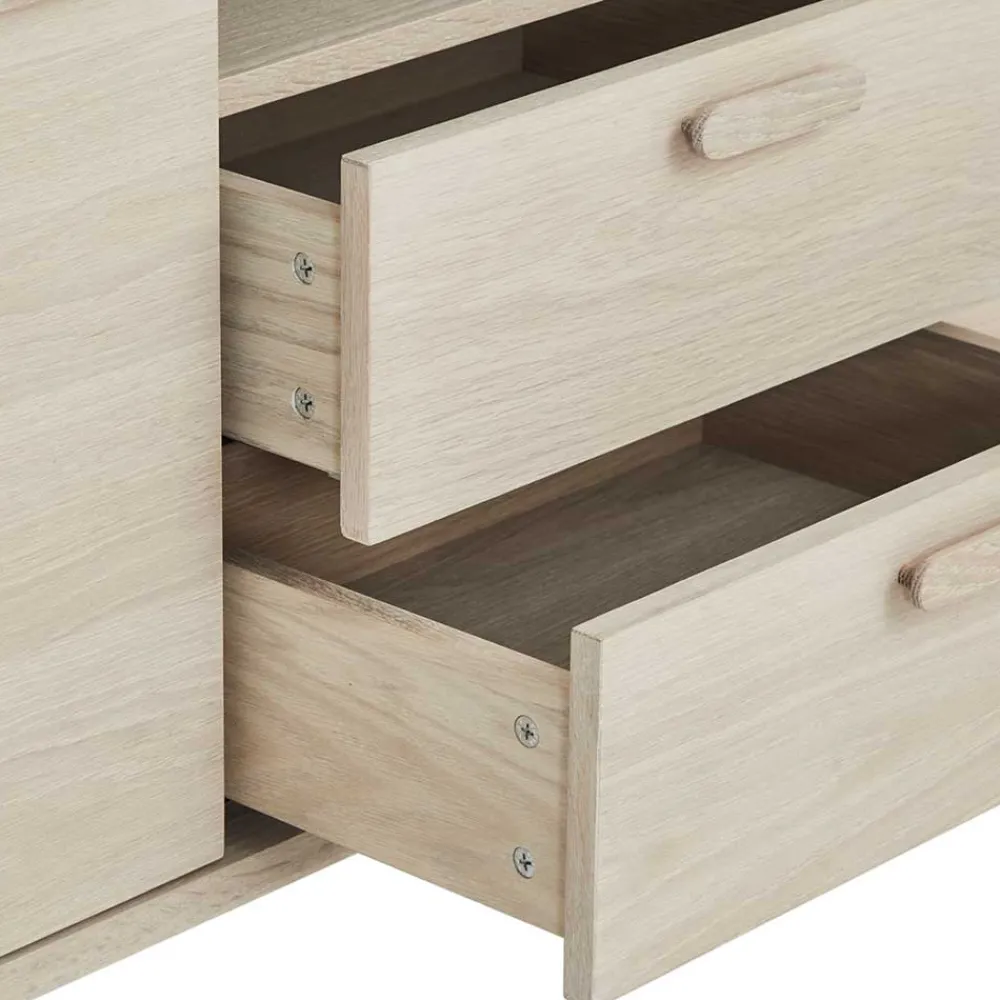 Wohnen Sideboards<Skandi Kombi-Kommode in Eiche Weiß - Lametla