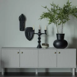 Wohnen Tv & Hifi-Möbel|Lowboards<Skandi Lowboard 4-türig in Grau - Huvina