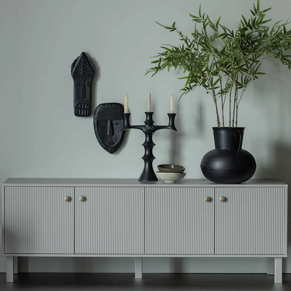Wohnen Tv & Hifi-Möbel|Lowboards<Skandi Lowboard 4-türig in Grau - Huvina