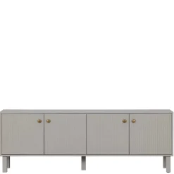 Wohnen Tv & Hifi-Möbel|Lowboards<Skandi Lowboard 4-türig in Grau - Huvina