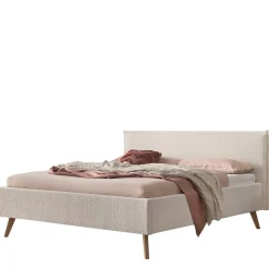 Wohnen Betten<Skandi Polsterbett in Creme Boucle - Jandaria