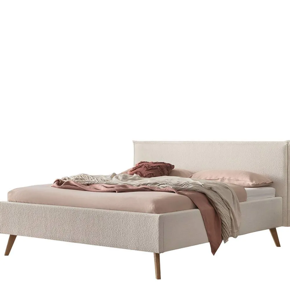 Wohnen Betten<Skandi Polsterbett in Creme Boucle - Jandaria