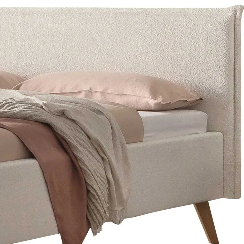 Wohnen Betten<Skandi Polsterbett in Creme Boucle - Jandaria