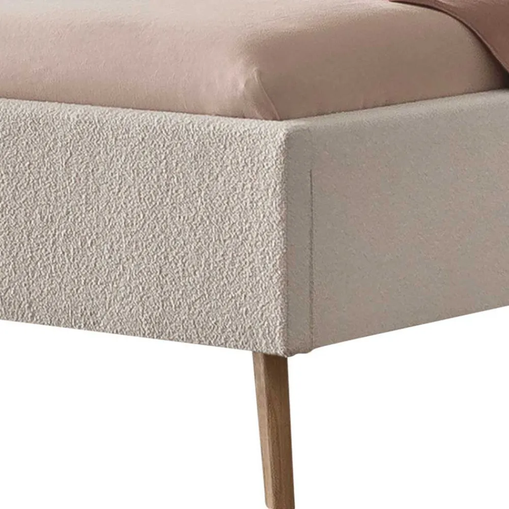 Wohnen Betten<Skandi Polsterbett in Creme Boucle - Jandaria