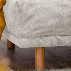 Wohnen Sofas<Skandi Polsterecke in Silbergrau mit Eiche - Zita