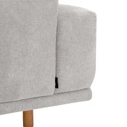 Wohnen Sofas<Skandi Polsterecke in Silbergrau mit Eiche - Zita