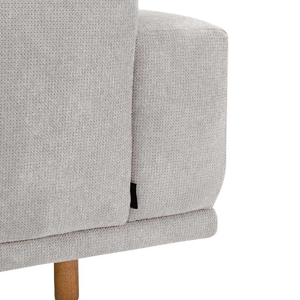 Wohnen Sofas<Skandi Polsterecke in Silbergrau mit Eiche - Zita