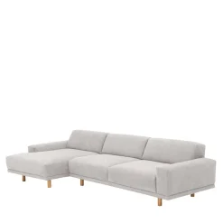Wohnen Sofas<Skandi Polsterecke in Silbergrau mit Eiche - Zita