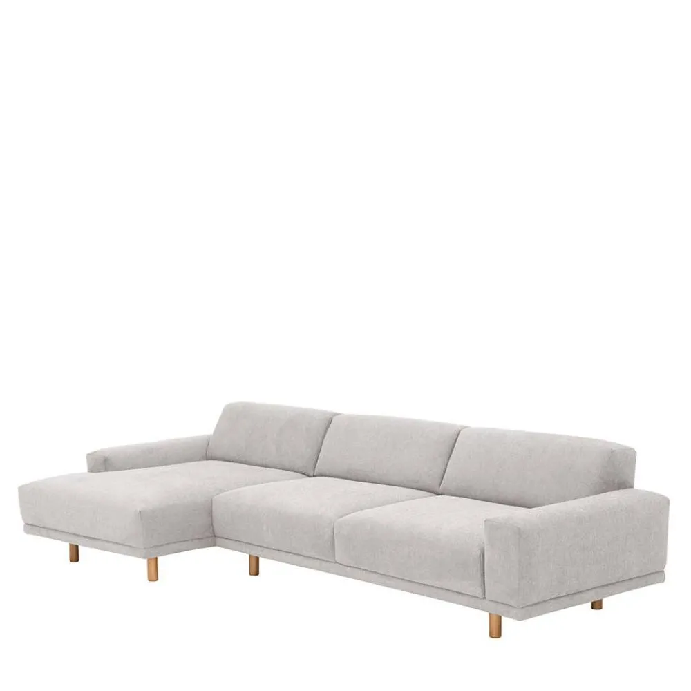 Wohnen Sofas<Skandi Polsterecke in Silbergrau mit Eiche - Zita