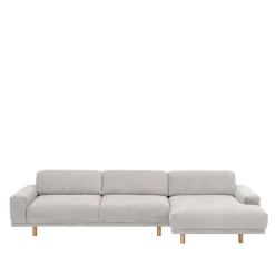 Wohnen Sofas<Skandi Polsterecke in Silbergrau mit Eiche - Zita