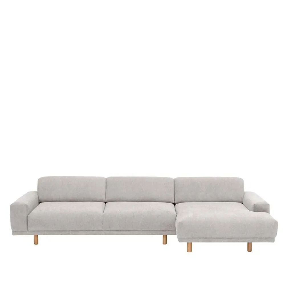 Wohnen Sofas<Skandi Polsterecke in Silbergrau mit Eiche - Zita