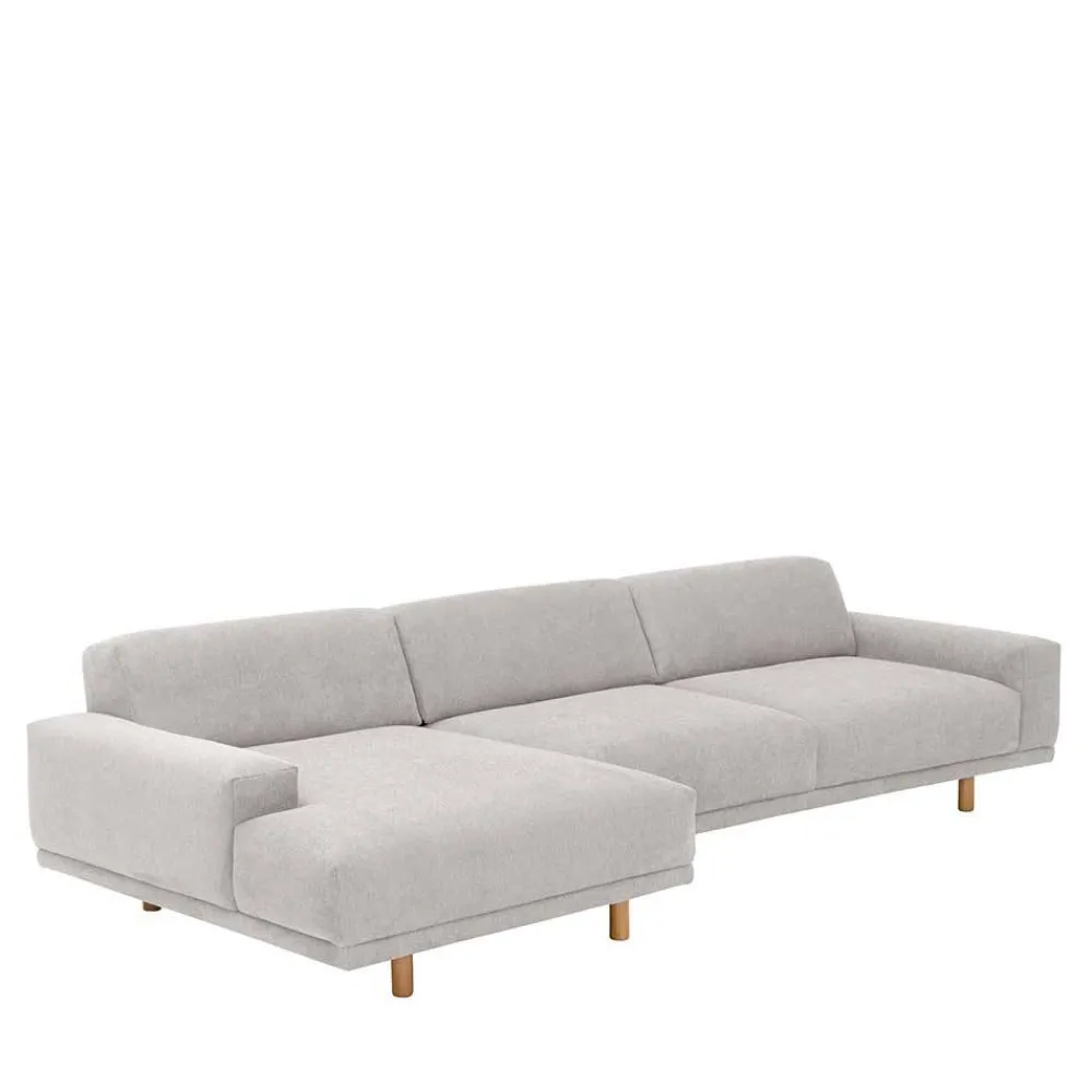 Wohnen Sofas<Skandi Polsterecke in Silbergrau mit Eiche - Zita