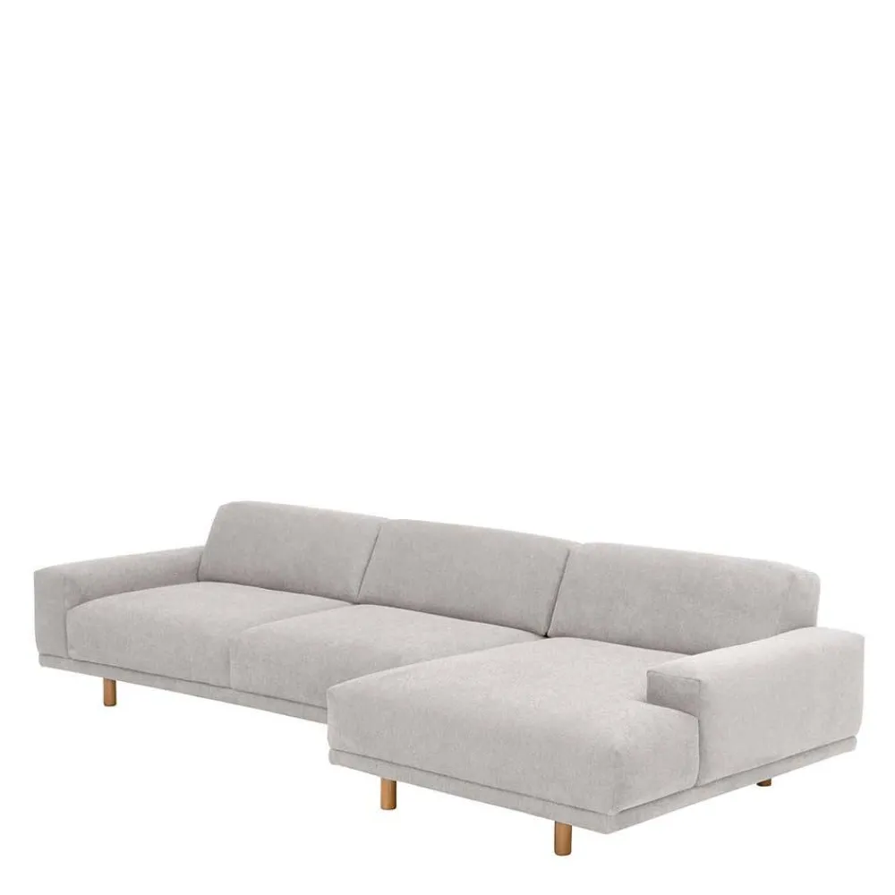 Wohnen Sofas<Skandi Polsterecke in Silbergrau mit Eiche - Zita