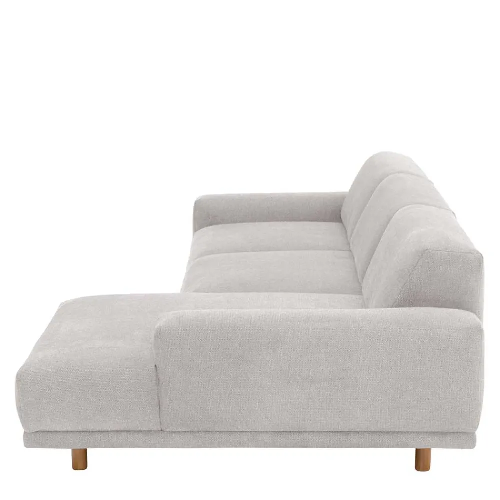 Wohnen Sofas<Skandi Polsterecke in Silbergrau mit Eiche - Zita