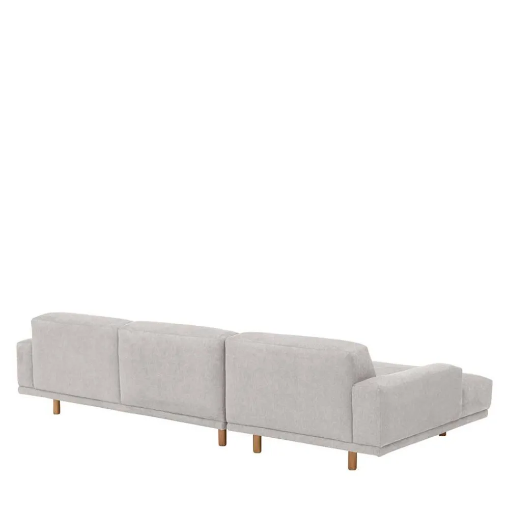 Wohnen Sofas<Skandi Polsterecke in Silbergrau mit Eiche - Zita