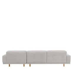Wohnen Sofas<Skandi Polsterecke in Silbergrau mit Eiche - Zita