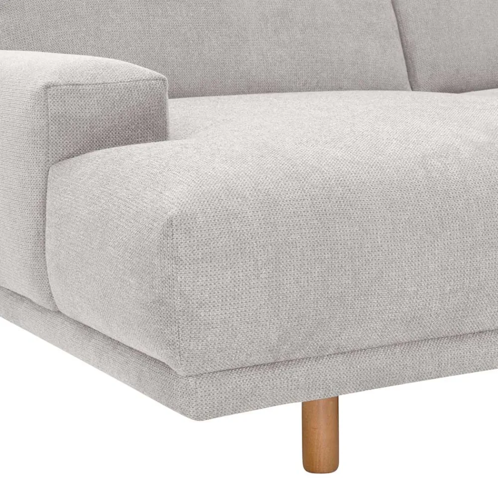 Wohnen Sofas<Skandi Polsterecke in Silbergrau mit Eiche - Zita
