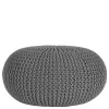 Wohnen Hocker<Skandi Pouf mit dunkelgrauem Strickstoff Bezug - Finaron