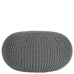 Wohnen Hocker<Skandi Pouf mit dunkelgrauem Strickstoff Bezug - Finaron
