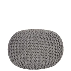 Wohnen Hocker<Skandi Pouf mit dunkelgrauem Strickstoff Bezug - Finaron