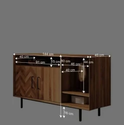 Wohnen Sideboards<Skandi Regal mit zwei Türen & drei Fächern - Kerfa