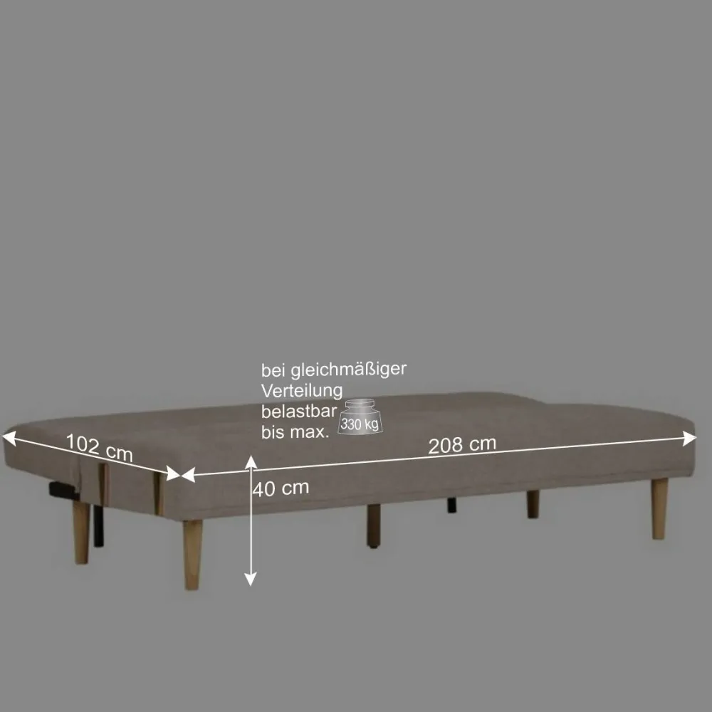 Wohnen Betten<Skandi Schlafsofa in Beigegrau - Anhora