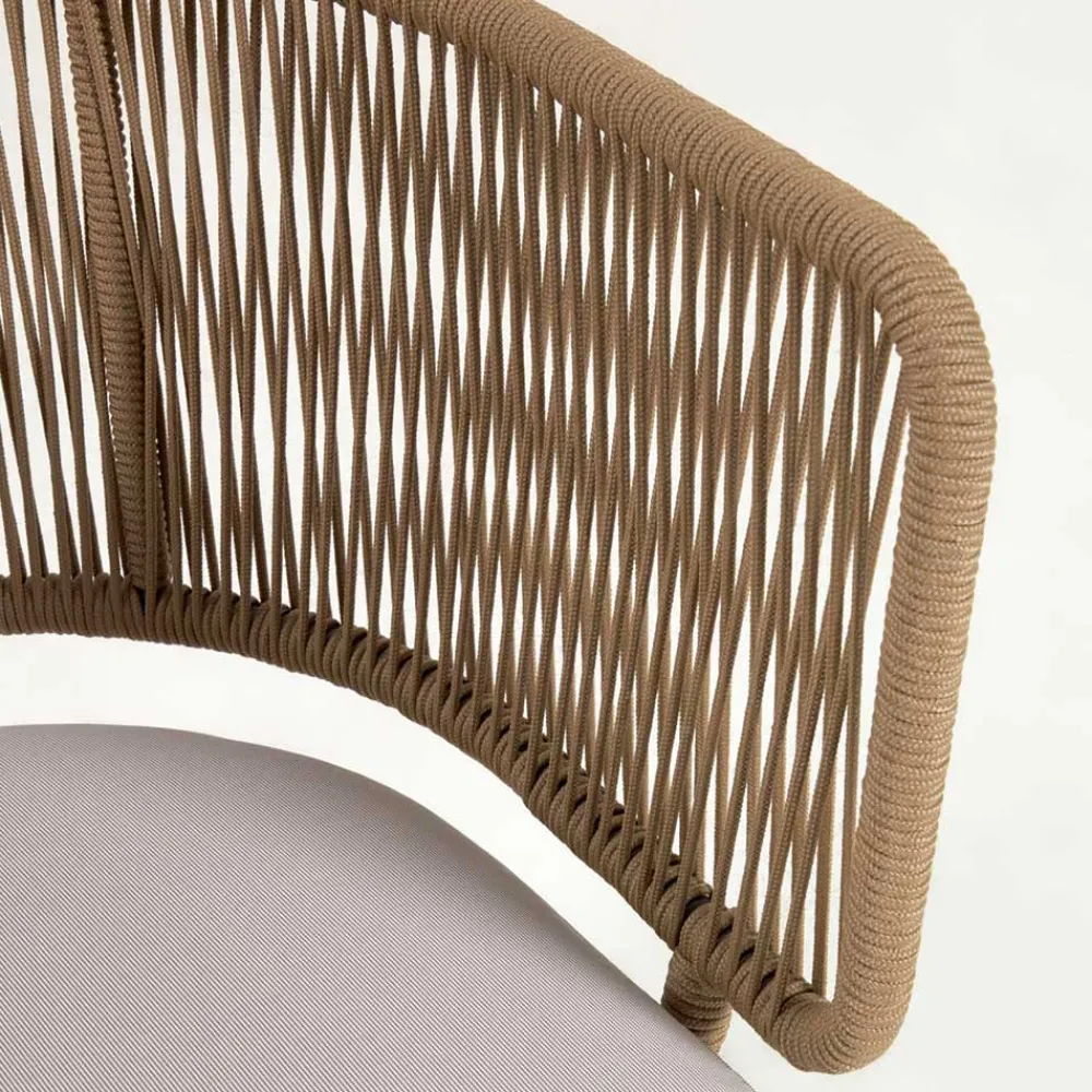 Wohnen Sessel<Skandi Sessel aus Geflecht Kordel in Beige - Suvacol (2er Set)