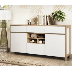 Wohnen Sideboards<Skandi Sideboard in Weiß und Eiche Dekor - Ovidio