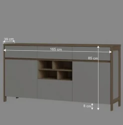 Wohnen Sideboards<Skandi Sideboard in Weiß und Eiche Dekor - Ovidio