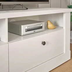 Wohnen Tv & Hifi-Möbel|Lowboards<Skandi TV Board in weißer Holzoptik Pinie - Liancos