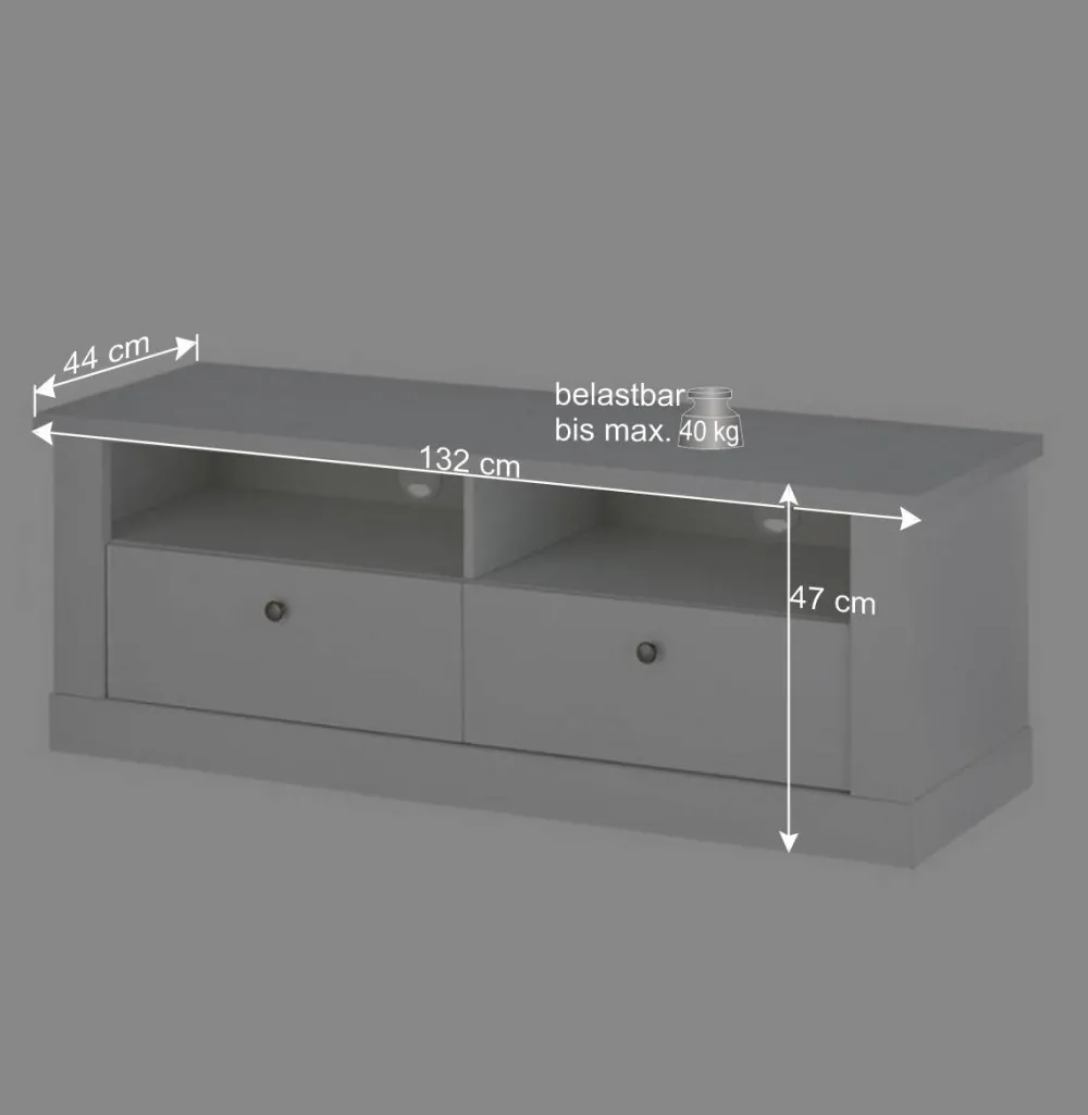 Wohnen Tv & Hifi-Möbel|Lowboards<Skandi TV Board in weißer Holzoptik Pinie - Liancos
