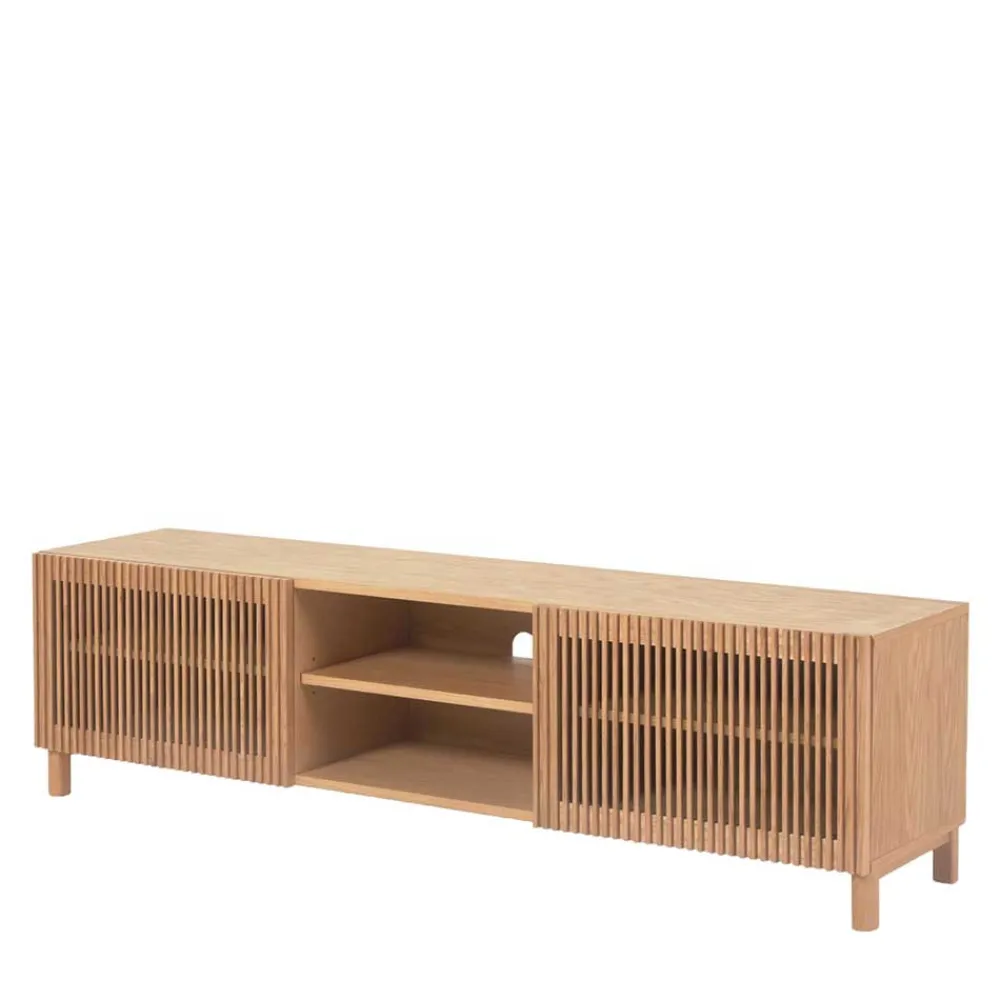 Wohnen Tv & Hifi-Möbel|Lowboards<Skandi TV Lowboard mit Lamellen Klapptüren - Azuro