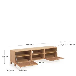 Wohnen Tv & Hifi-Möbel|Lowboards<Skandi TV Lowboard mit Lamellen Klapptüren - Azuro