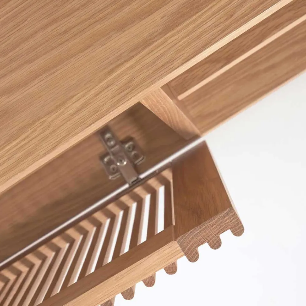 Wohnen Tv & Hifi-Möbel|Lowboards<Skandi TV Lowboard mit Lamellen Klapptüren - Azuro