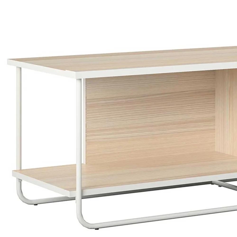 Wohnen Tv & Hifi-Möbel|Lowboards<Skandi TV Tisch in Weiß und Natur - Elmavirio