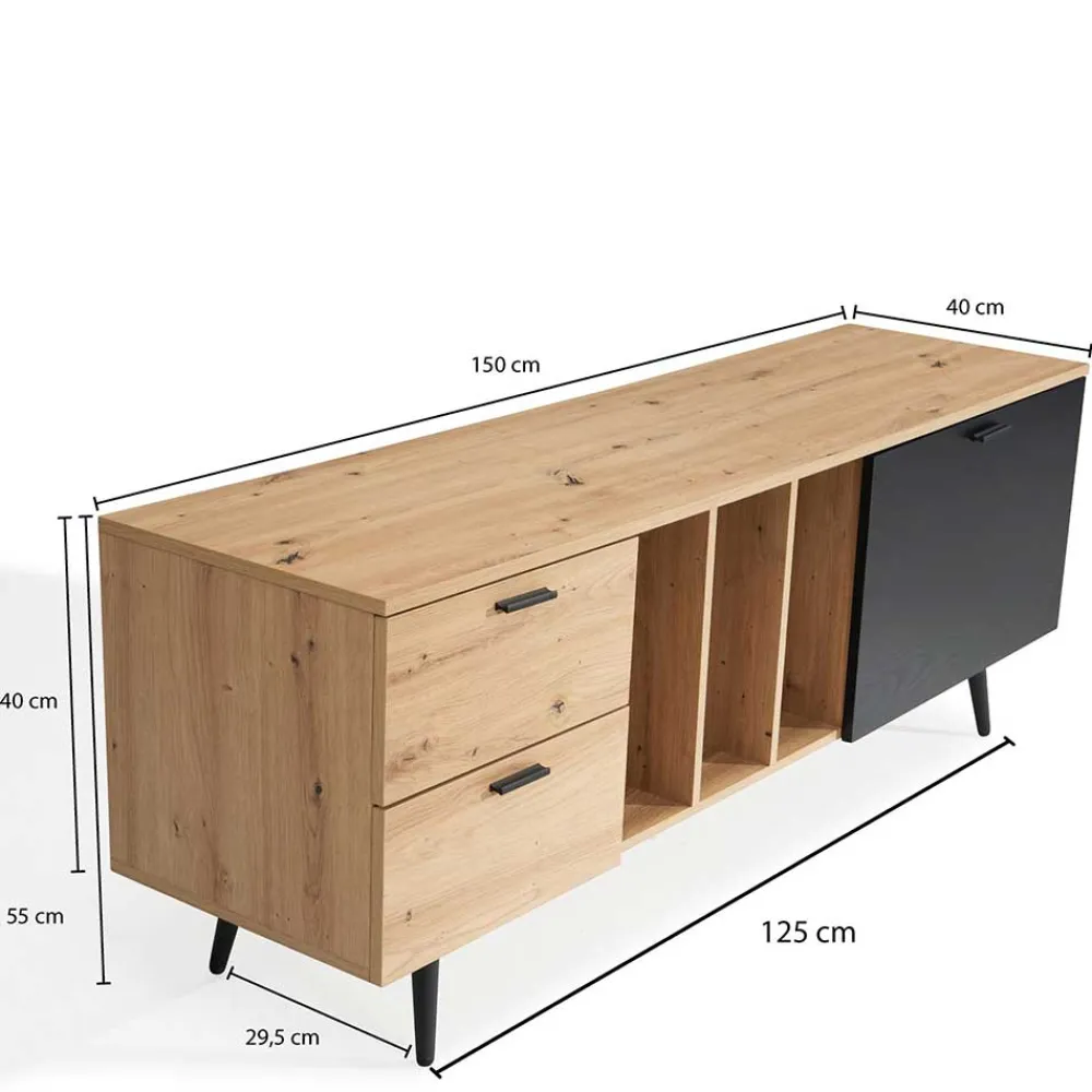 Wohnen Tv & Hifi-Möbel|Lowboards<Skandi TV-Kommode 150 cm breit - Heraklion
