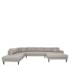 Wohnen Sofas<Skandi U-Form Couch in Beigegrau Stoffbezug - Gorgona