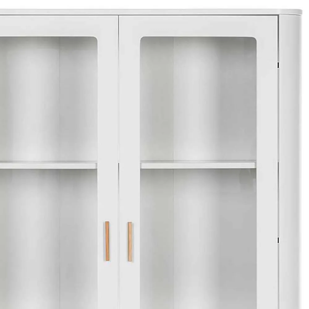 Wohnen Vitrinen|Schränke<Skandi Vitrine in Weiß und Eiche Natur - Yarisis