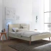 Wohnen Betten<Skandinavisches Designbett in Beige mit Kernbuche - Agruma