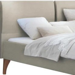 Wohnen Betten<Skandinavisches Designbett in Beige mit Kernbuche - Agruma