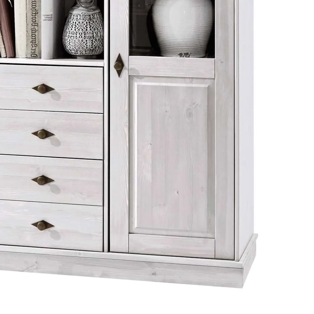 Wohnen Highboards<Skandinavisches Highboard Satumare in Weiß