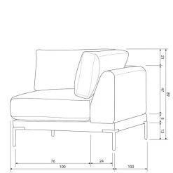 Wohnen Sofas<Sofa aus Modulen in Taupe Stoff - Birte
