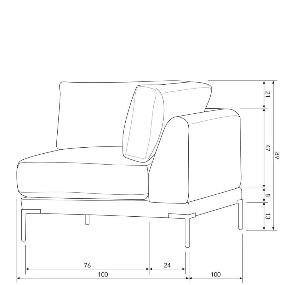 Wohnen Sofas<Sofa aus Modulen in Taupe Stoff - Birte