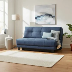Wohnen Betten|Sofas<Sofa mit Bettfunktion in Blau Webstoff - Sulara