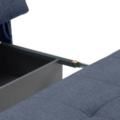 Wohnen Betten|Sofas<Sofa mit Bettfunktion in Blau Webstoff - Sulara