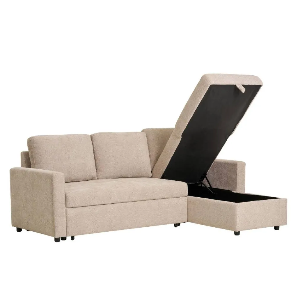 Wohnen Sofas<Sofaecke mit Bettfunktion in Beigegrau - Adhipa