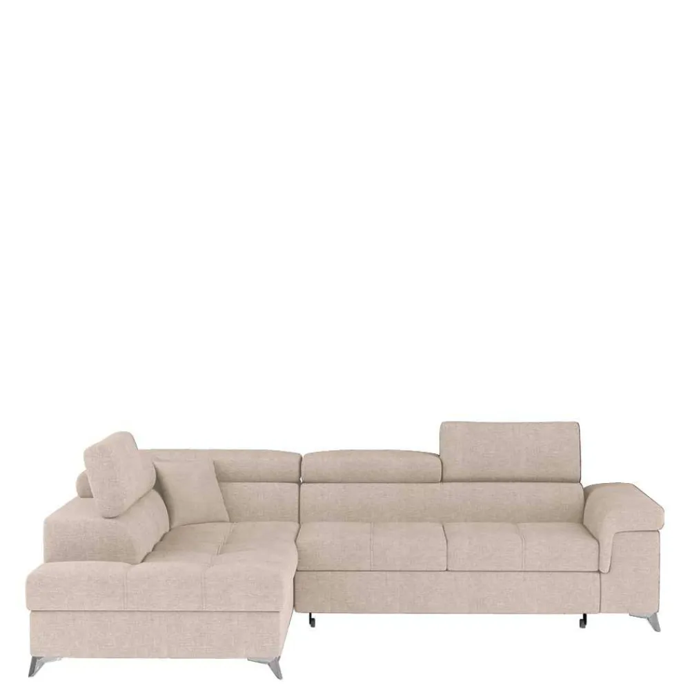 Wohnen Betten<Sofaecke mit Schlaffunktion in Beige Webstoff - Rirua
