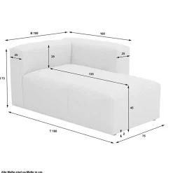 Wohnen Sofas<Sofaelement Recamiere in Cremeweiß - Tembreno